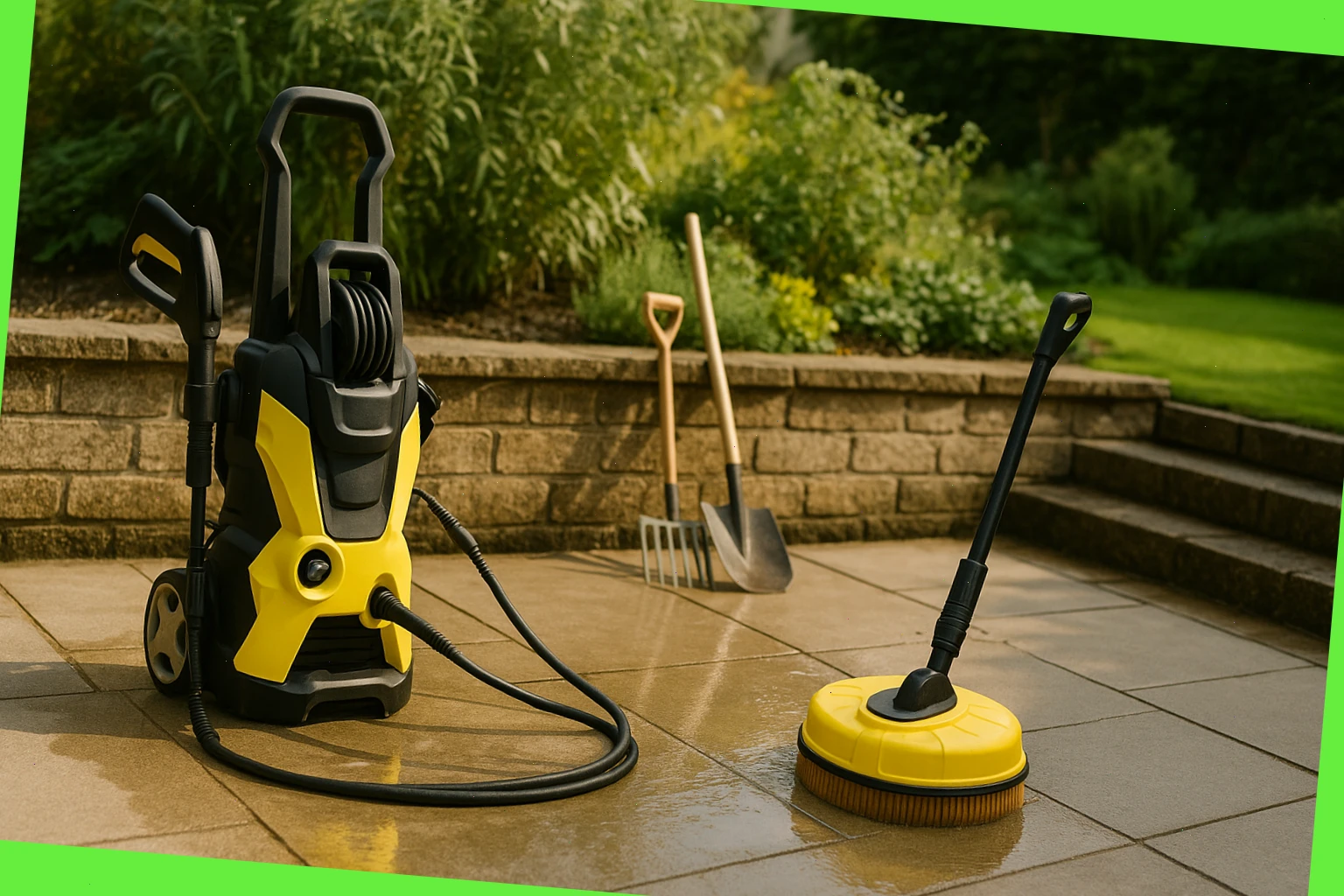 Pressure washer and patio brush hire